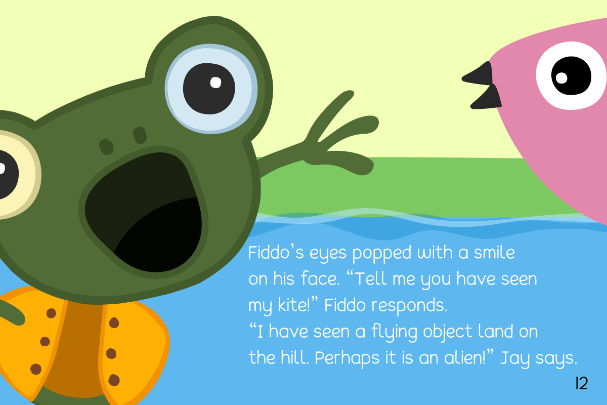 Fiddo The Frog has lost his kite